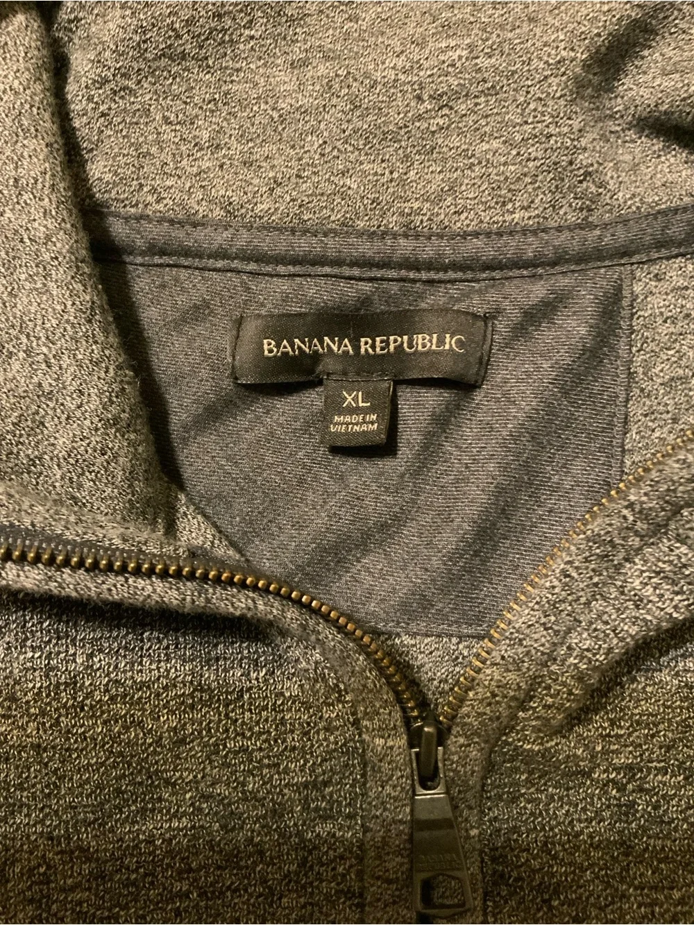 Banana Republic Men's Size XL Cotton & Poly Fine Knit 1/4 Zip Sweater Gray